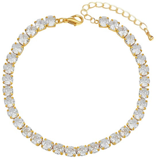 "Tennis" Bracelet, 18K Gold Plated Steel