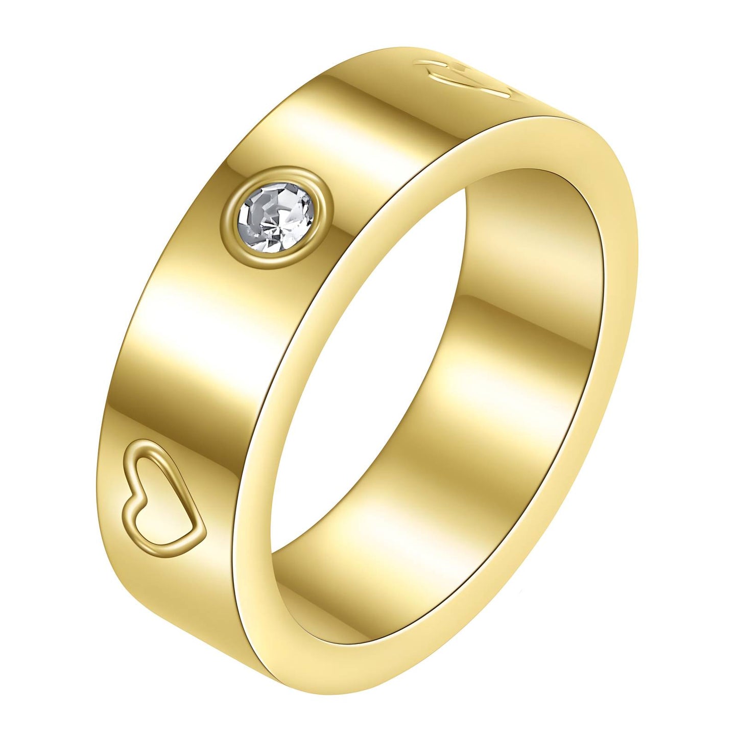 "Hearts" Ring, 18K Gold Plated Steel