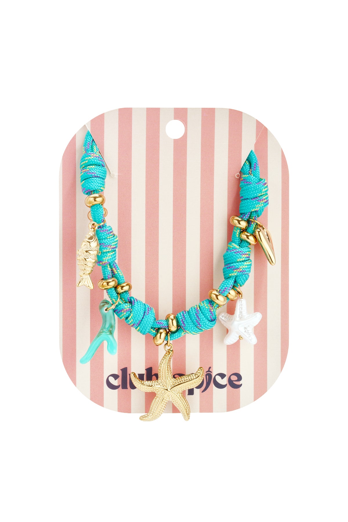 Rope chain with knots and starfish charms