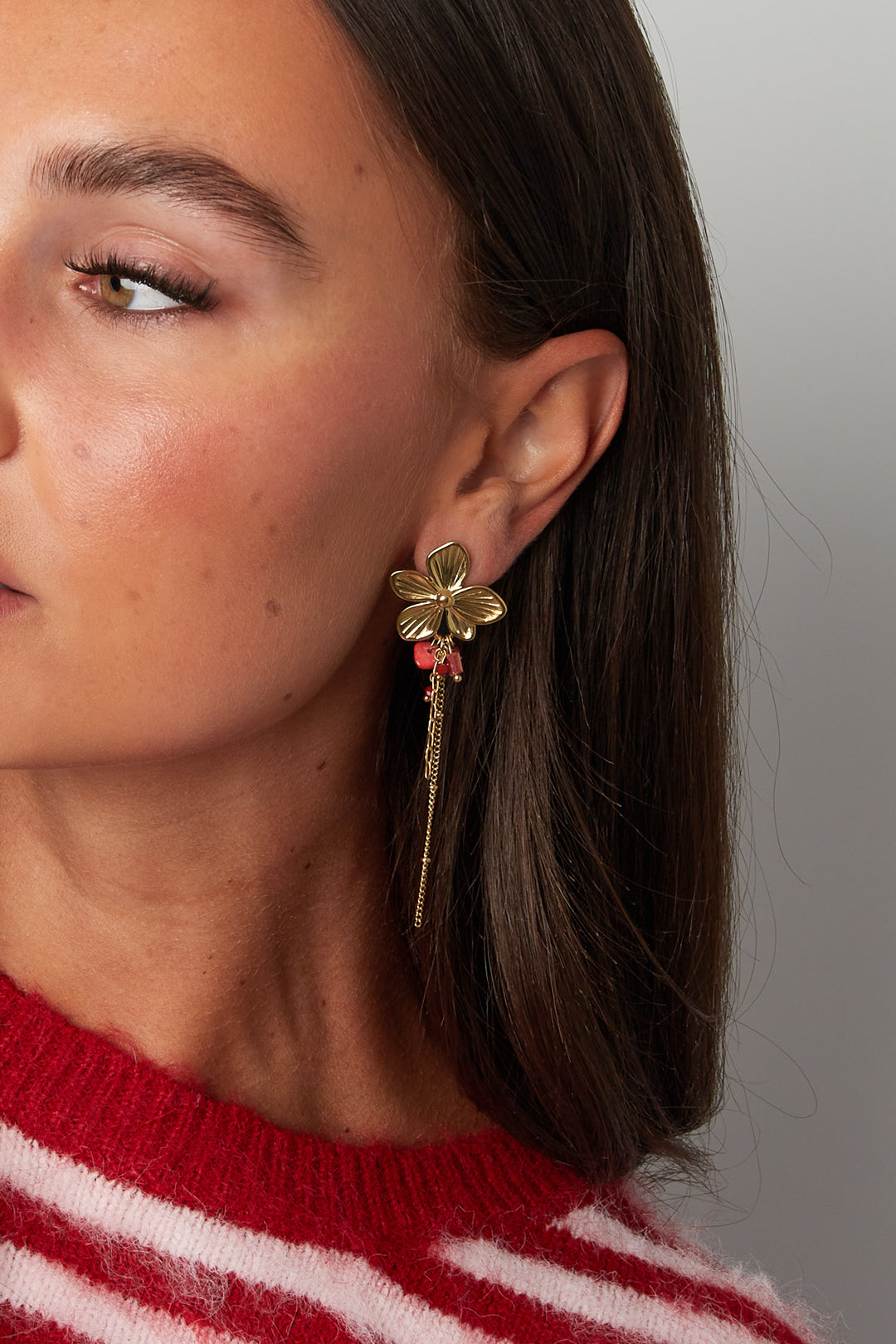 Stainless Steel Dangle Earrings Flower Simple Daily Simple Series Women's jewelry