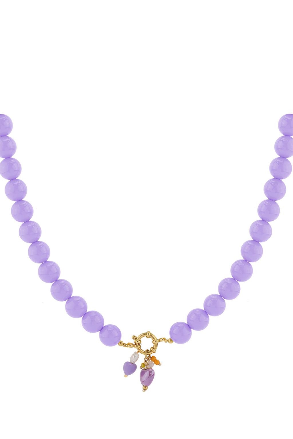 Beaded necklace with front closure - 12mm