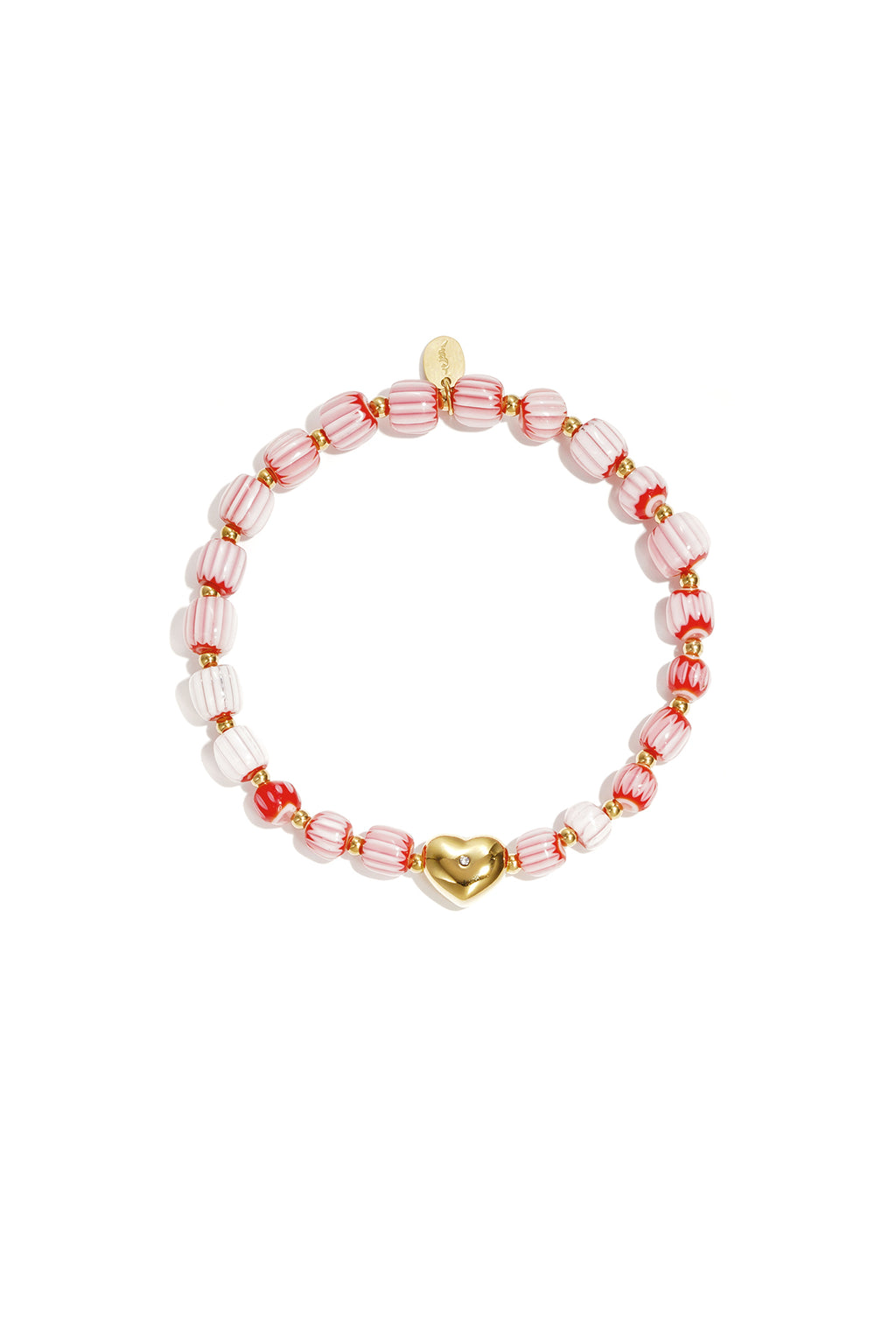 Armband van kralen met hartvormig centerpiece