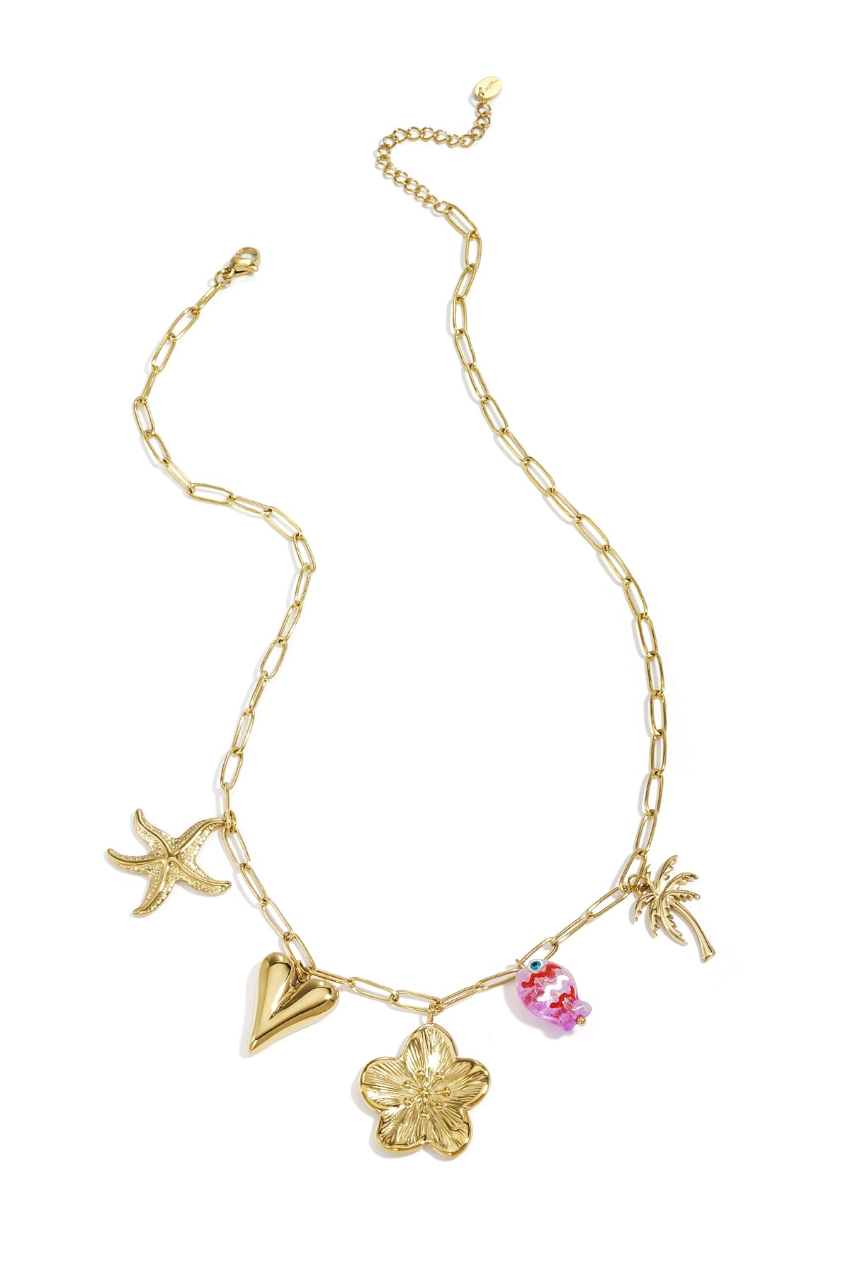 Ketting met grote schakels en charms