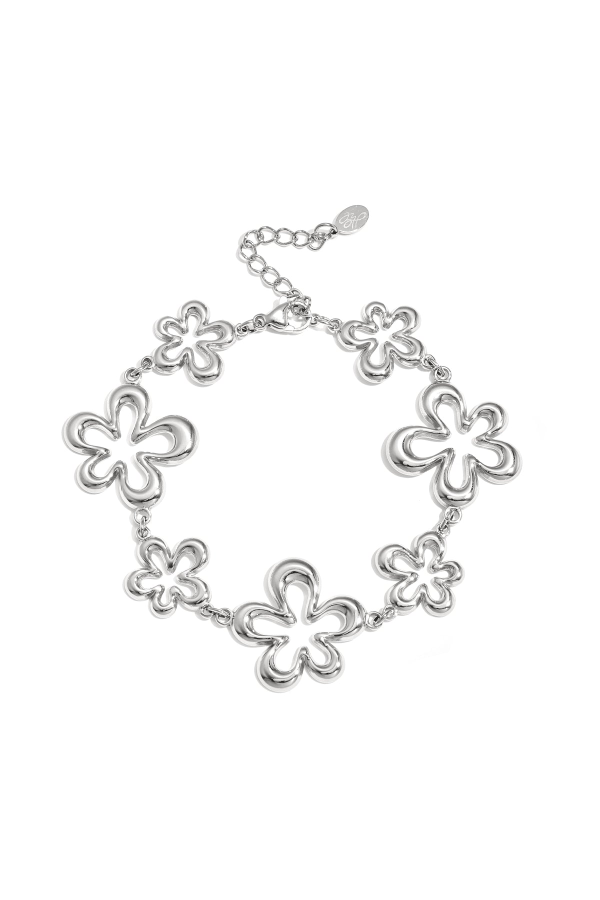 Roestvrijstalen bedelarmbanden met bloemmotief, casual en eenvoudig voor dagelijks gebruik, dames sieraden