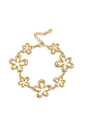 Roestvrijstalen bedelarmbanden met bloemmotief, casual en eenvoudig voor dagelijks gebruik, dames sieraden