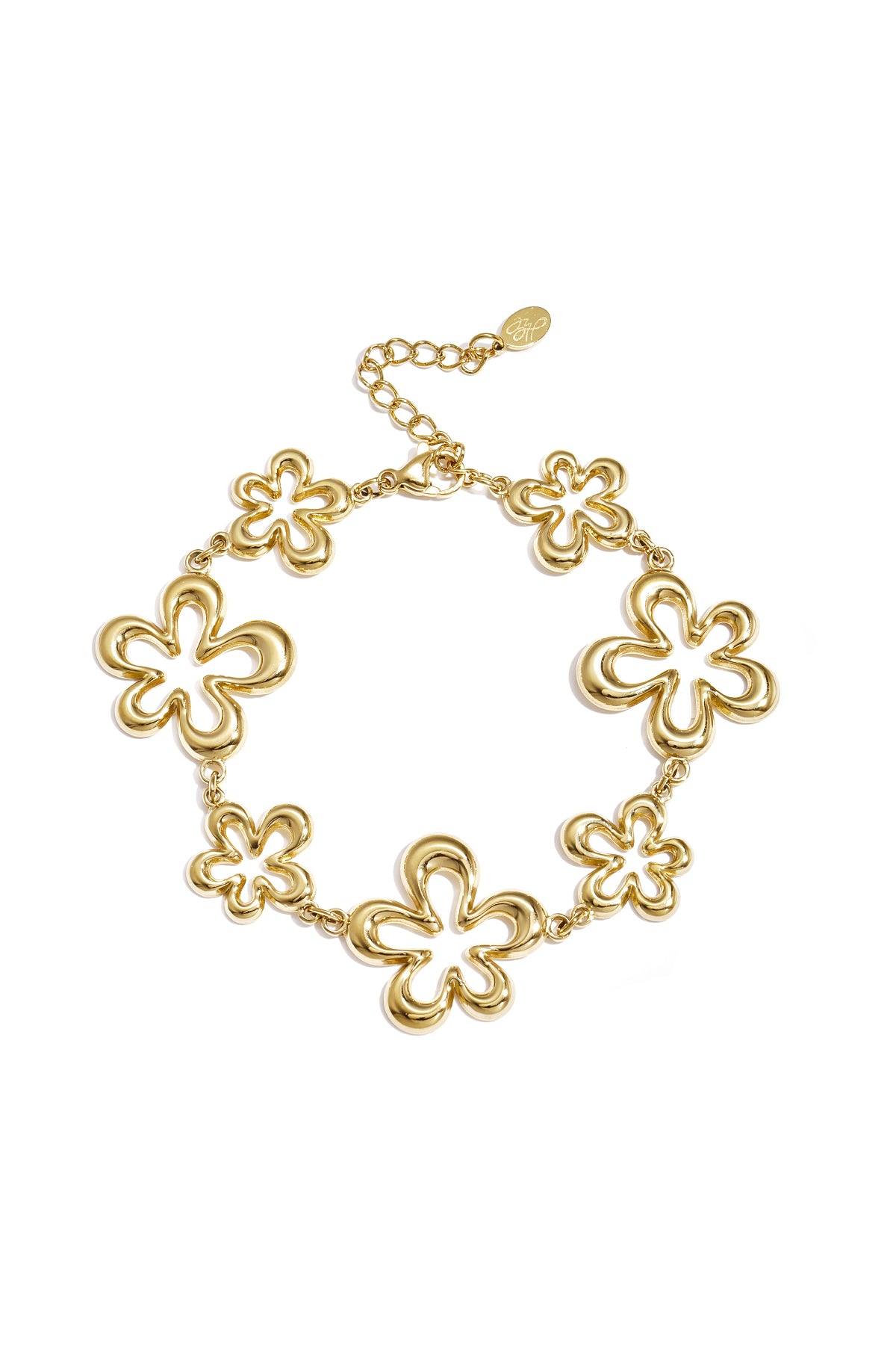 Roestvrijstalen bedelarmbanden met bloemmotief, casual en eenvoudig voor dagelijks gebruik, dames sieraden