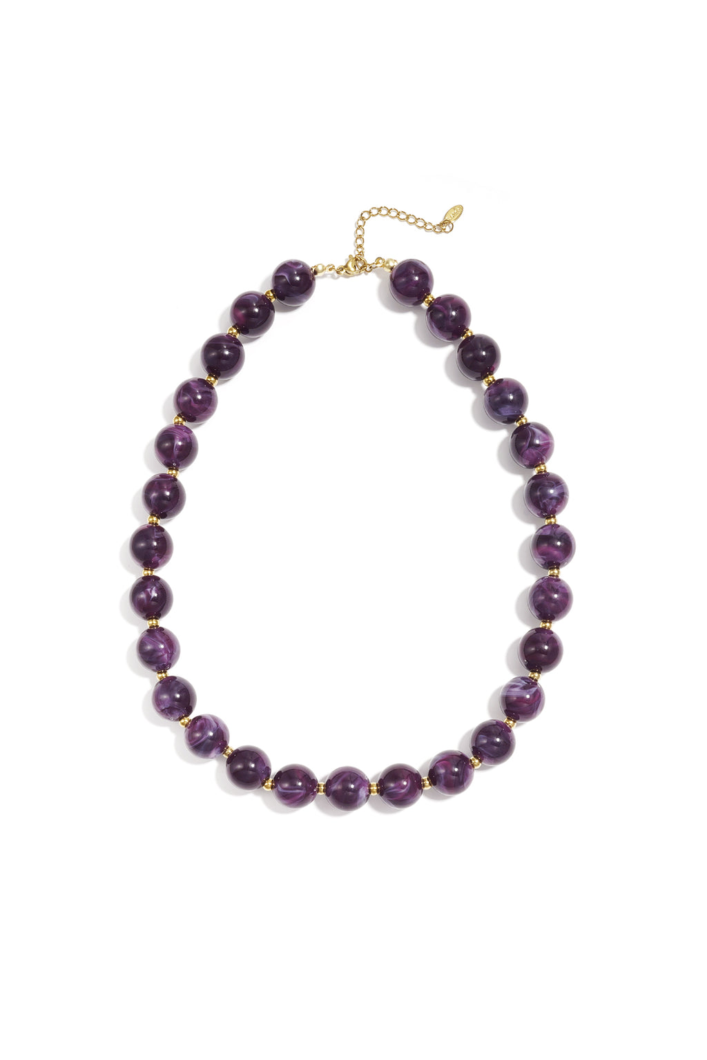 Kralenketting met goude kraaltjes tussendoor 13.5mm