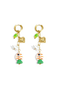Oorringen met ketting en hangende charms