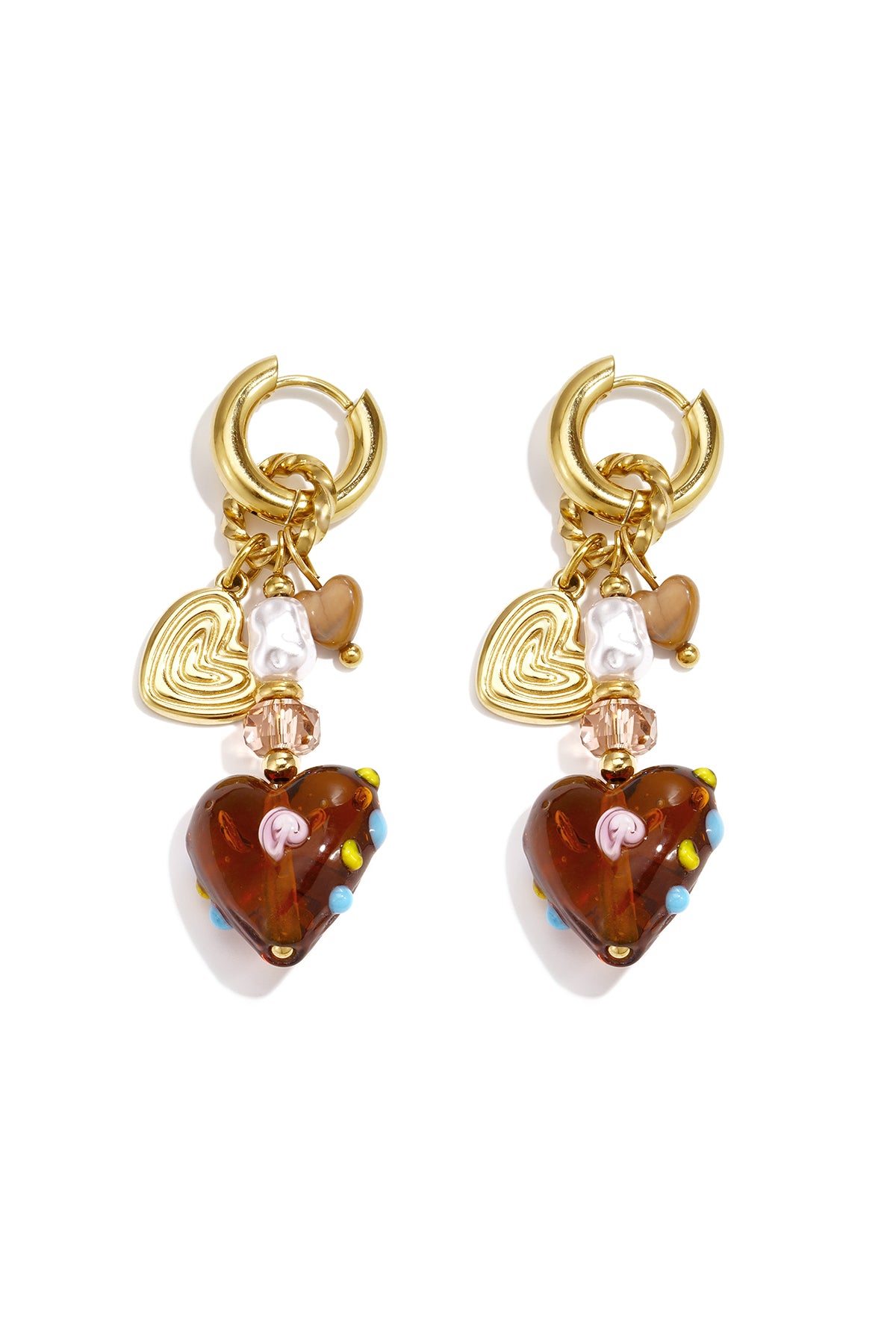 Stainless Steel Beads Earrings Heart Cute Daily Simple Series Women's jewelry