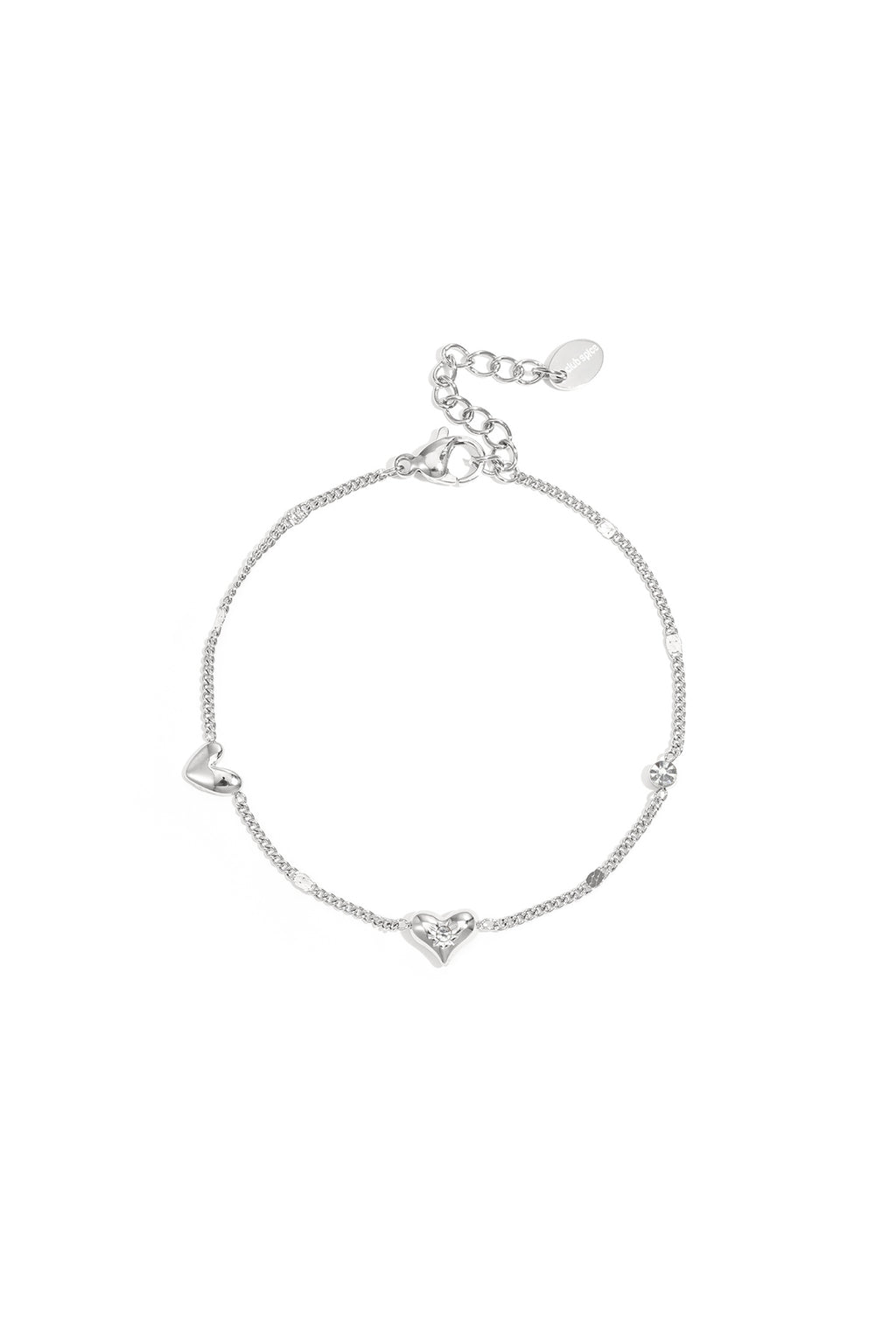 Roestvrijstalen bedelarmbanden met hartje, eenvoudige dagelijkse serie, dames sieraden
