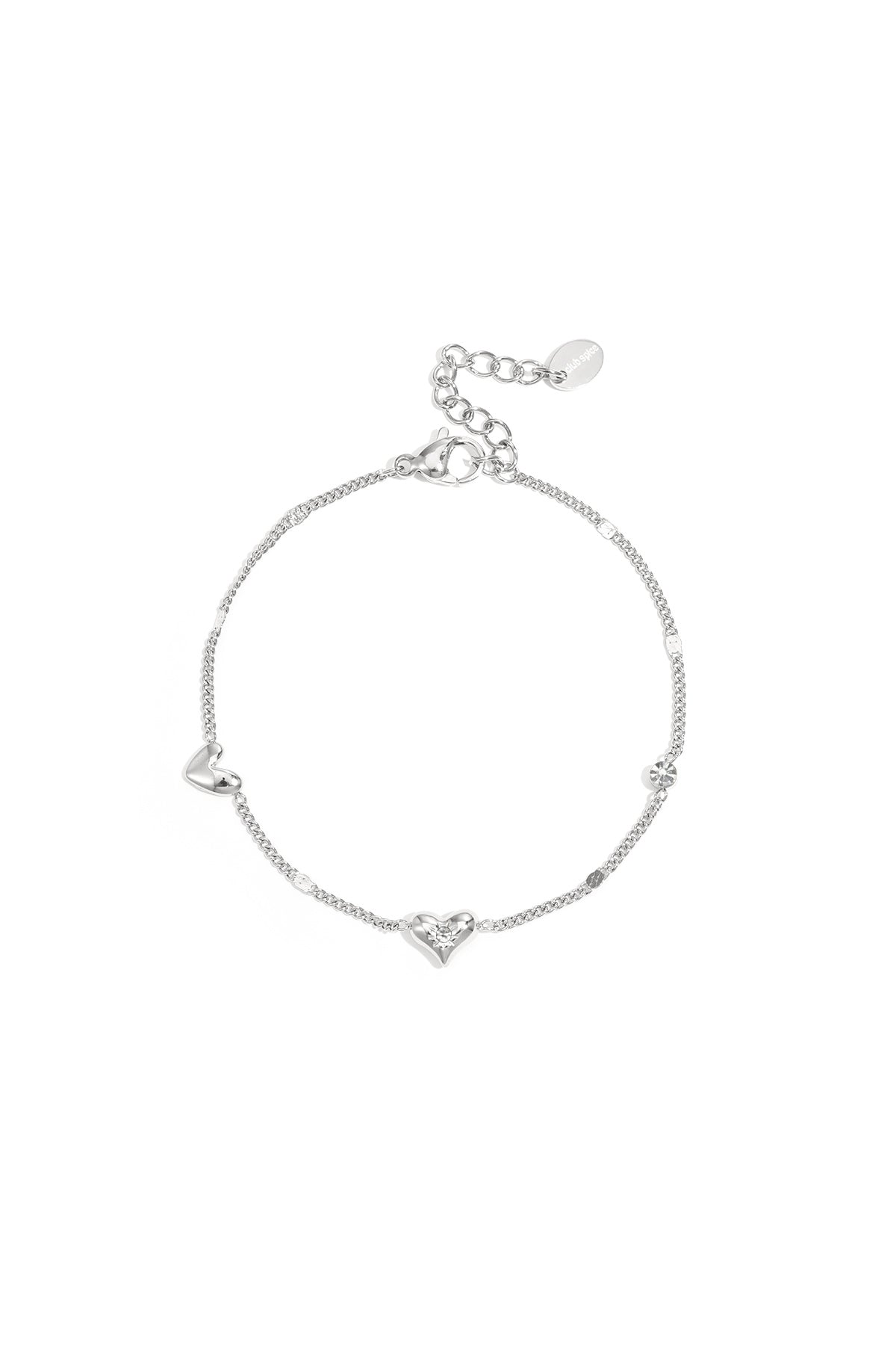 Roestvrijstalen bedelarmbanden met hartje, eenvoudige dagelijkse serie, dames sieraden