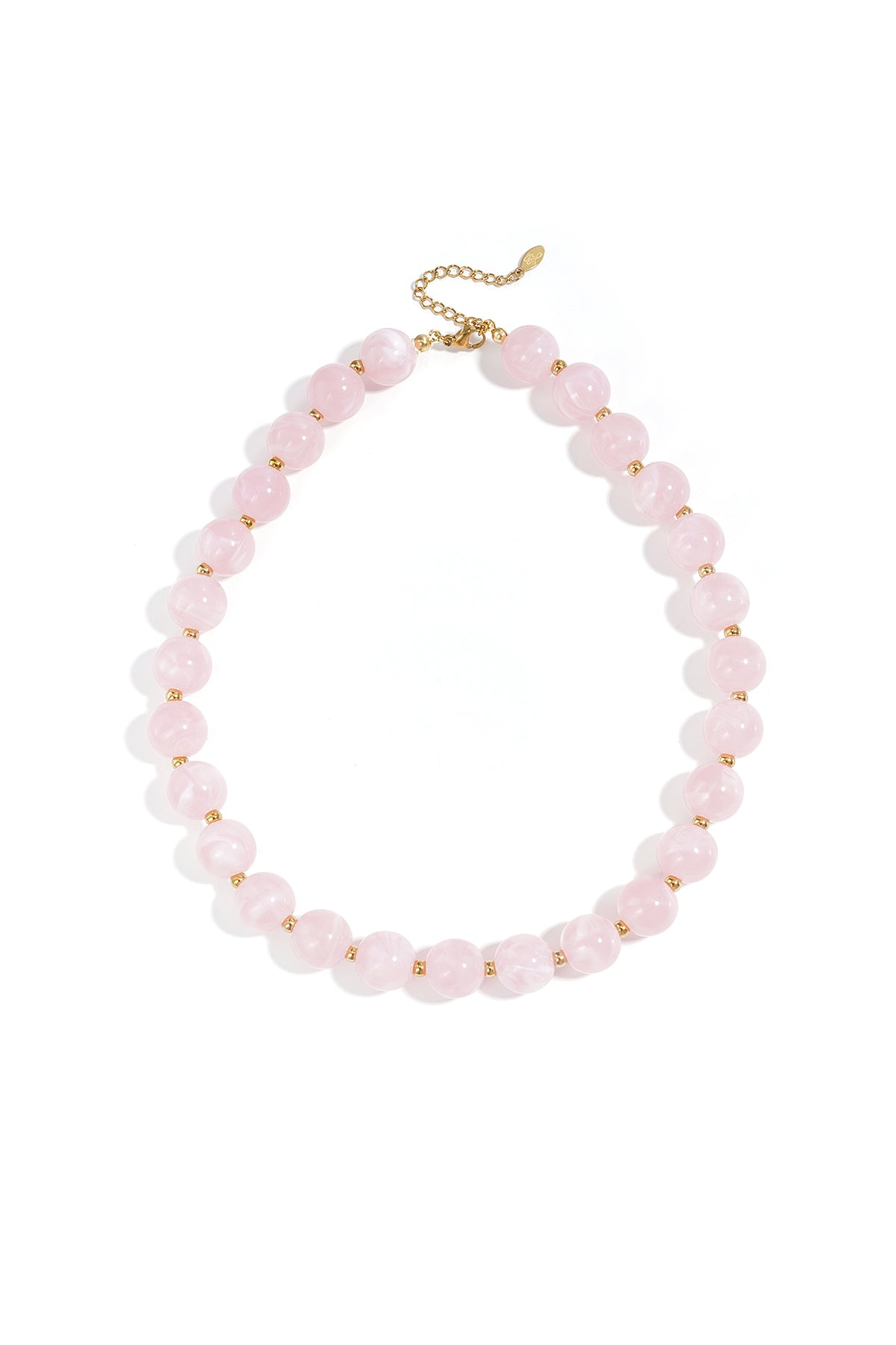 Kralenketting met goude kraaltjes tussendoor 13.5mm