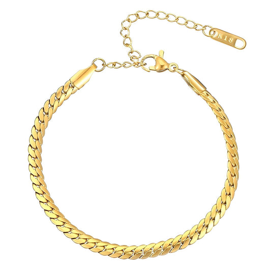 Bracelet, 18K Gold Plated Steel
