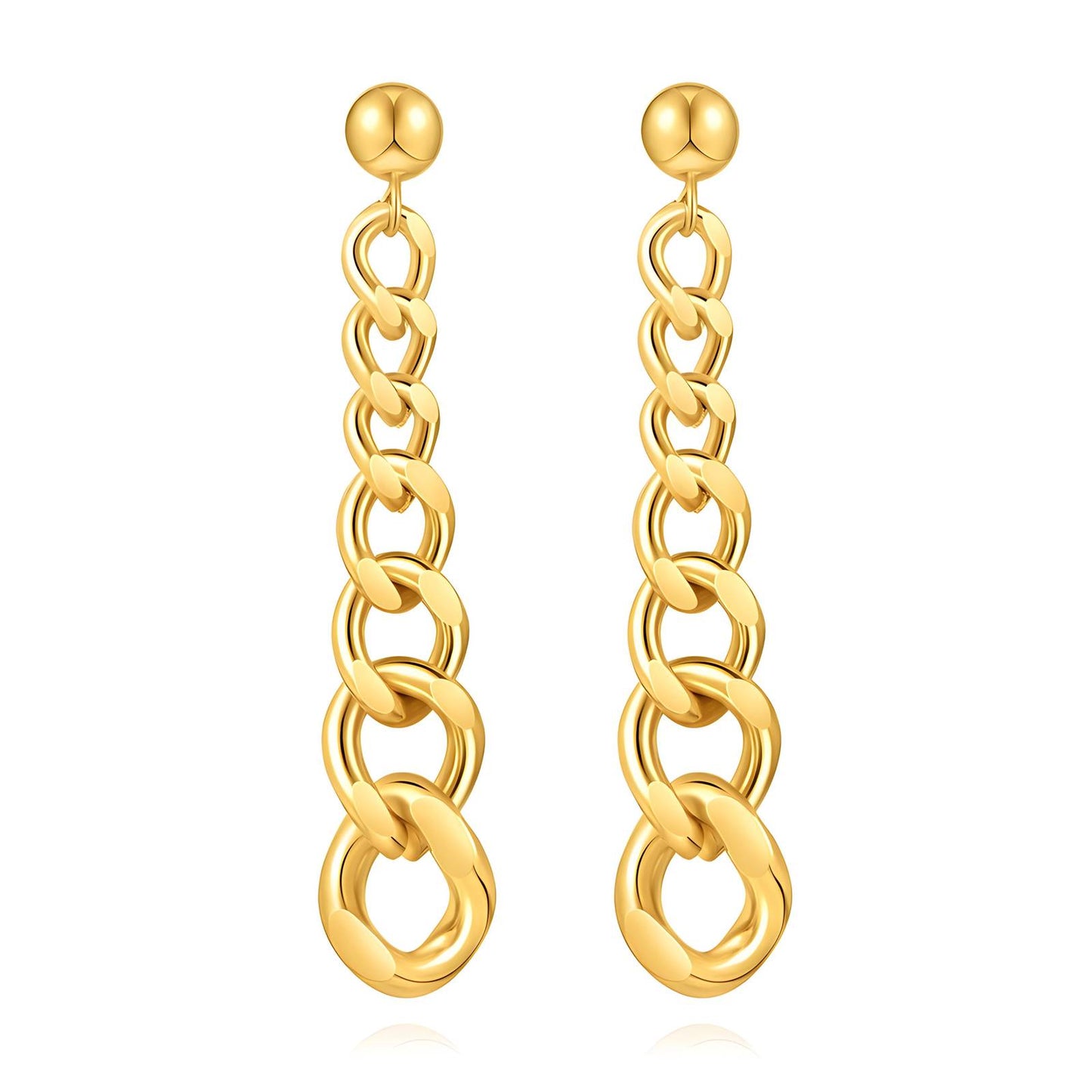 Earrings, 18K Gold Plated Steel