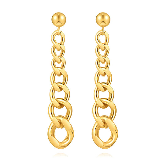 Earrings, 18K Gold Plated Steel