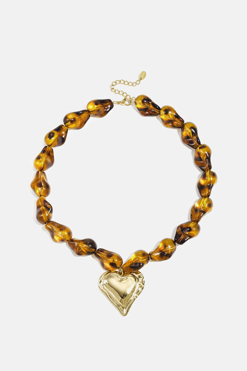 Acryl kralenkettingen met hartje, retro, romantische serie voor dagelijks gebruik, damessieraden