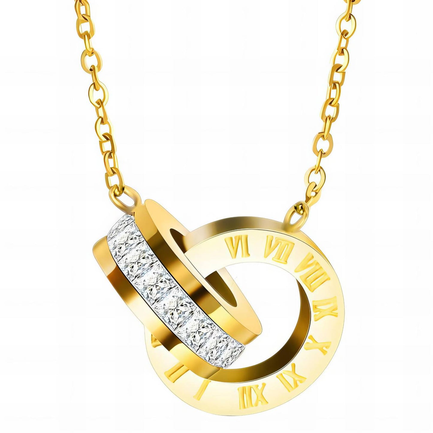 Necklace, 18K Gold Plated Steel