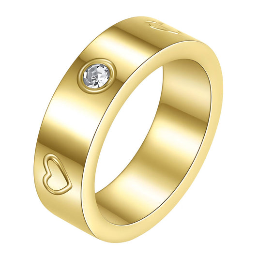 "Hearts" Ring, 18K Gold Plated Steel