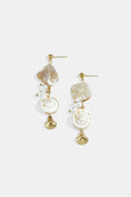 Oorbellen van roestvrij staal met schelpjes, uit de Vacation Daily Romantic-serie voor dames.