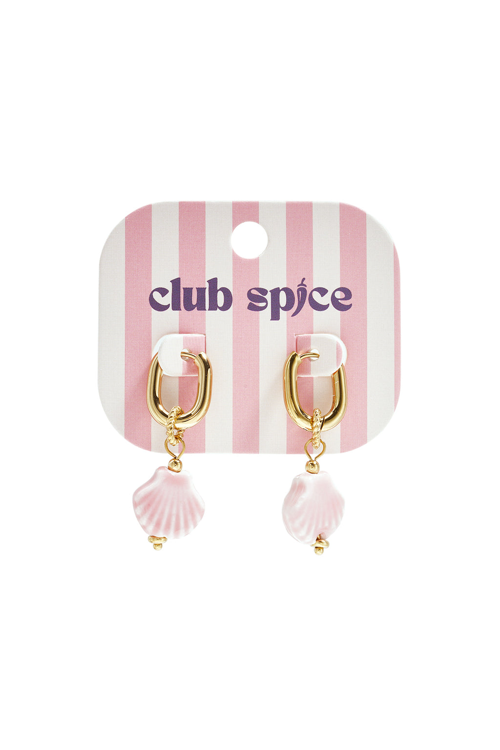 Squoval earrings with dangling shell
