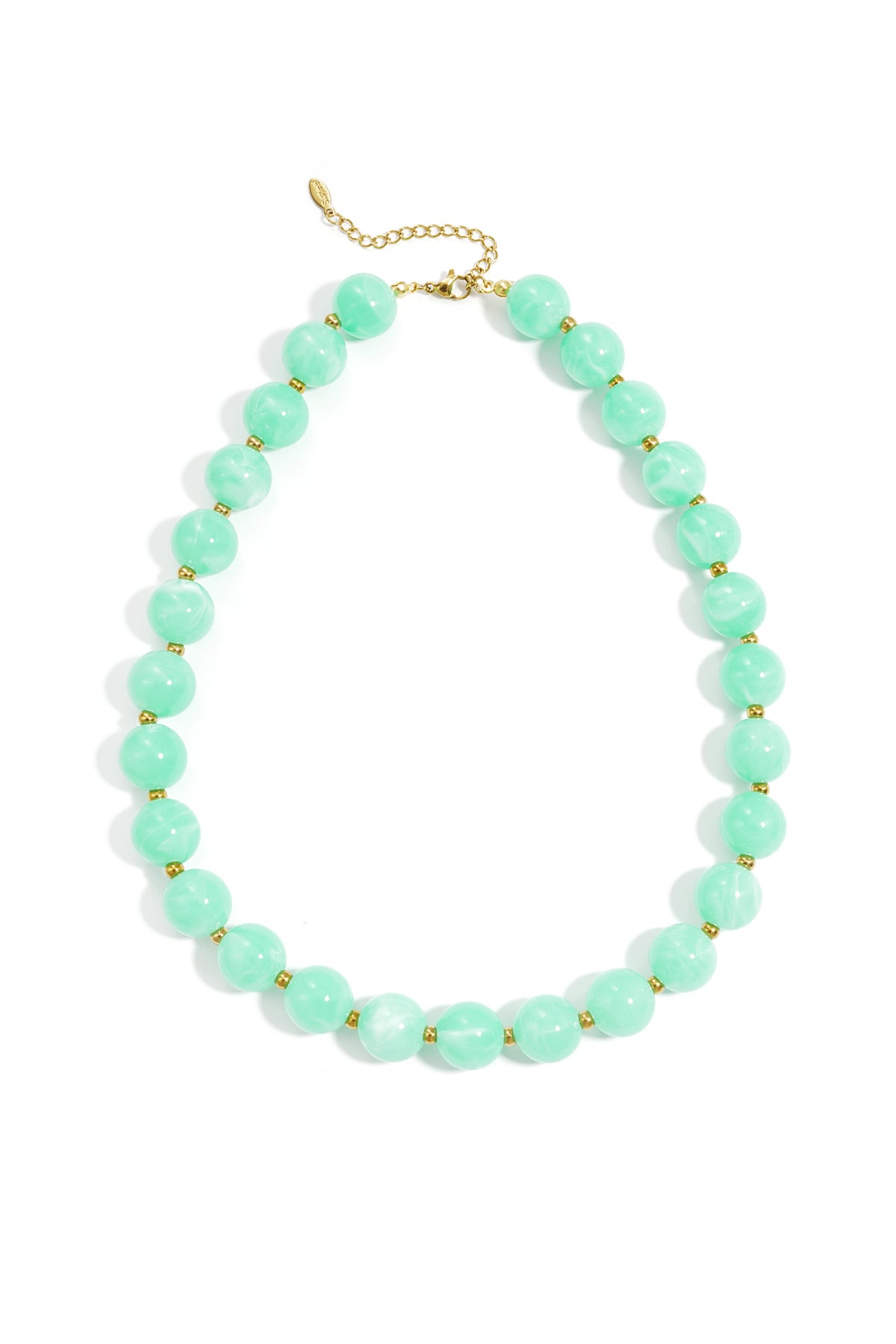 Kralenketting met goude kraaltjes tussendoor 13.5mm