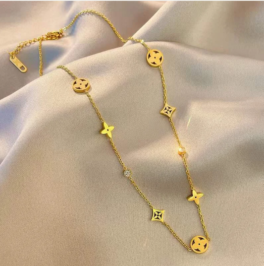 Geometric Titanium Steel 18k Gold Plated Necklaces