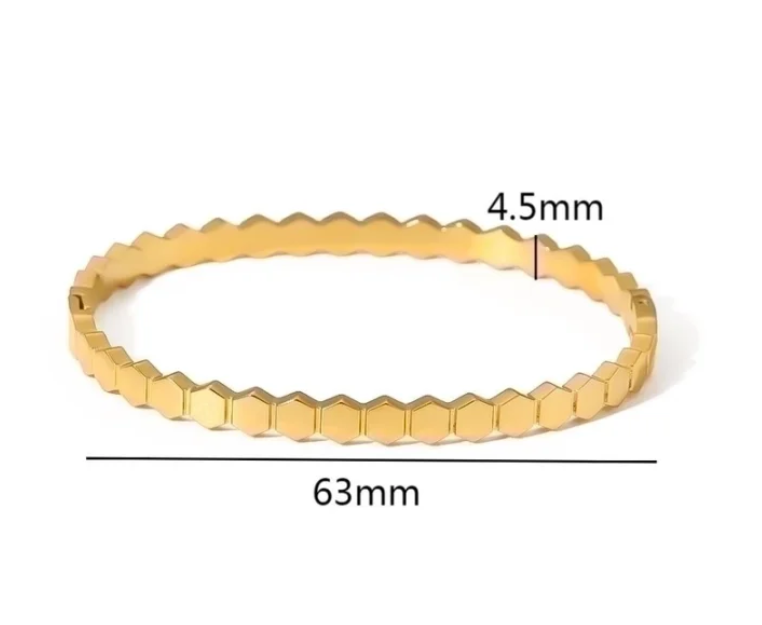 Inlay Zircon 18k Gold Plated Bangle