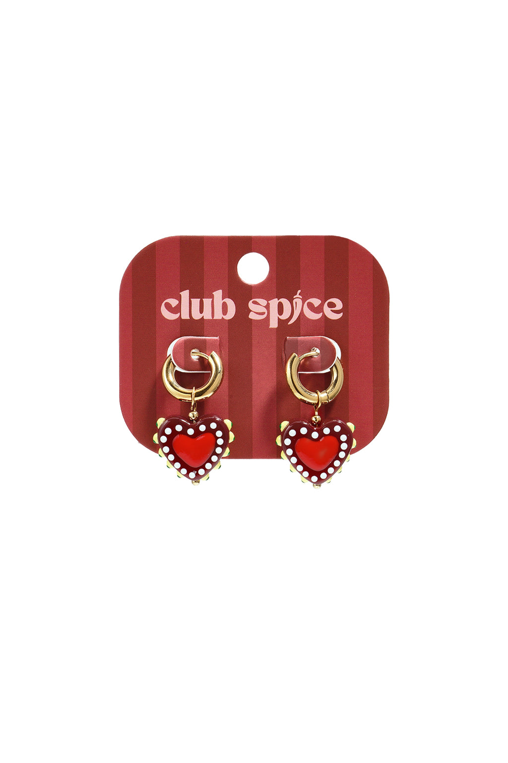 Earrings with heart in candy motif