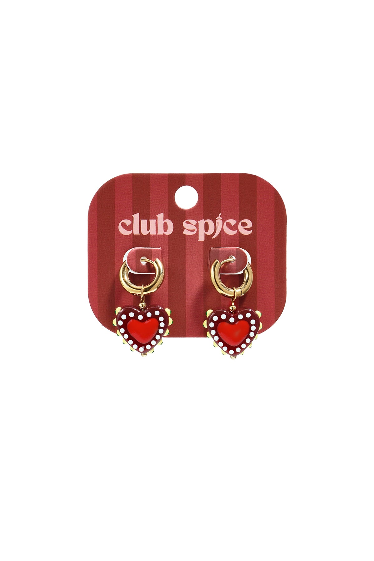 Earrings with heart in candy motif