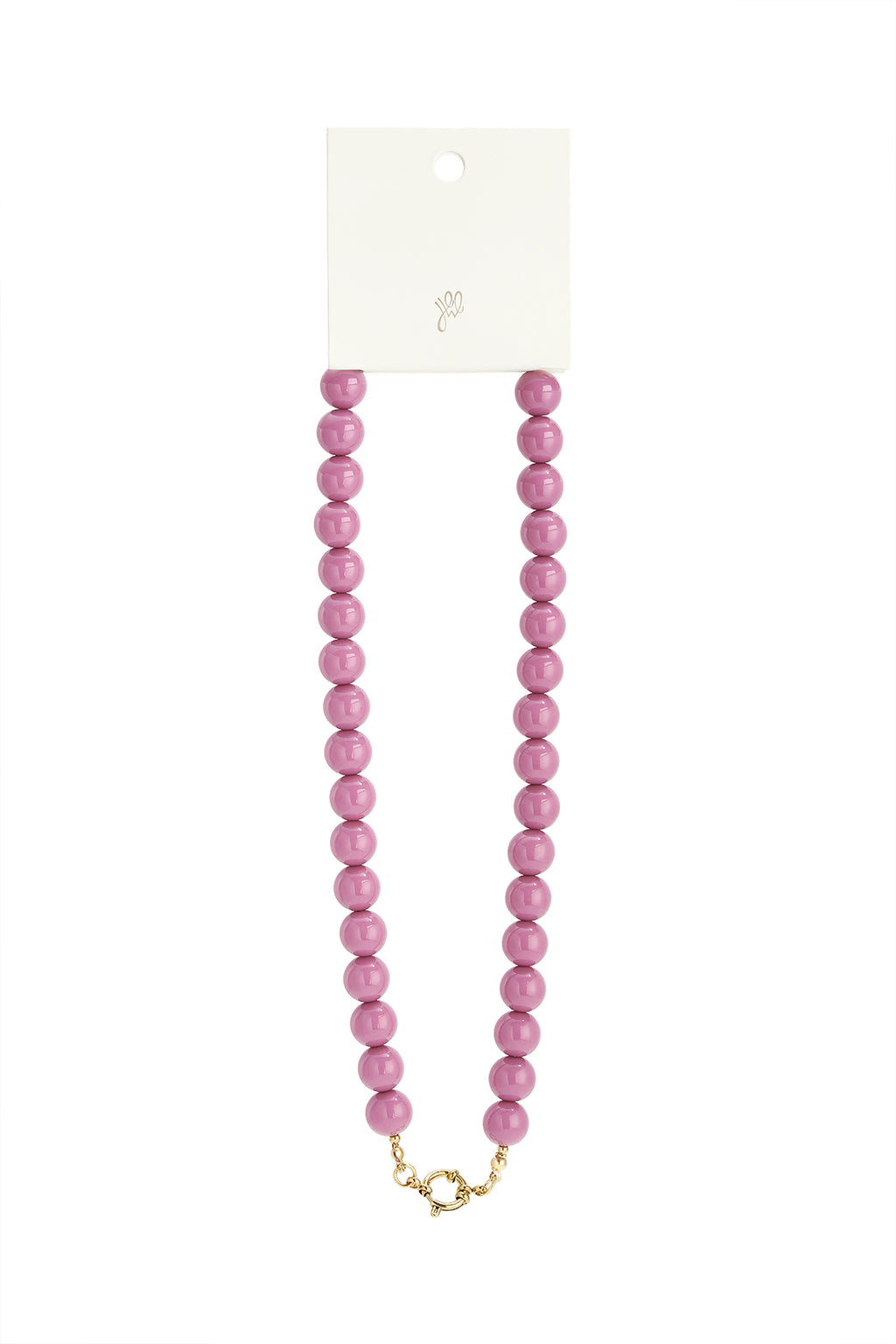 Beaded necklace with front closure - 12mm