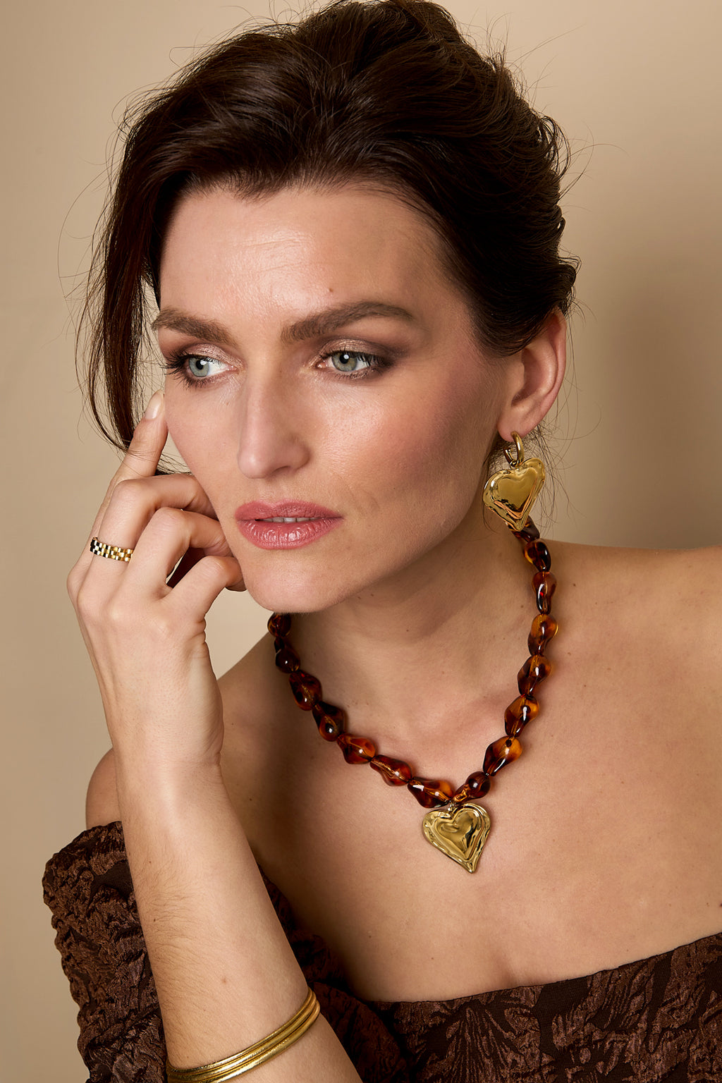 Acryl kralenkettingen met hartje, retro, romantische serie voor dagelijks gebruik, damessieraden