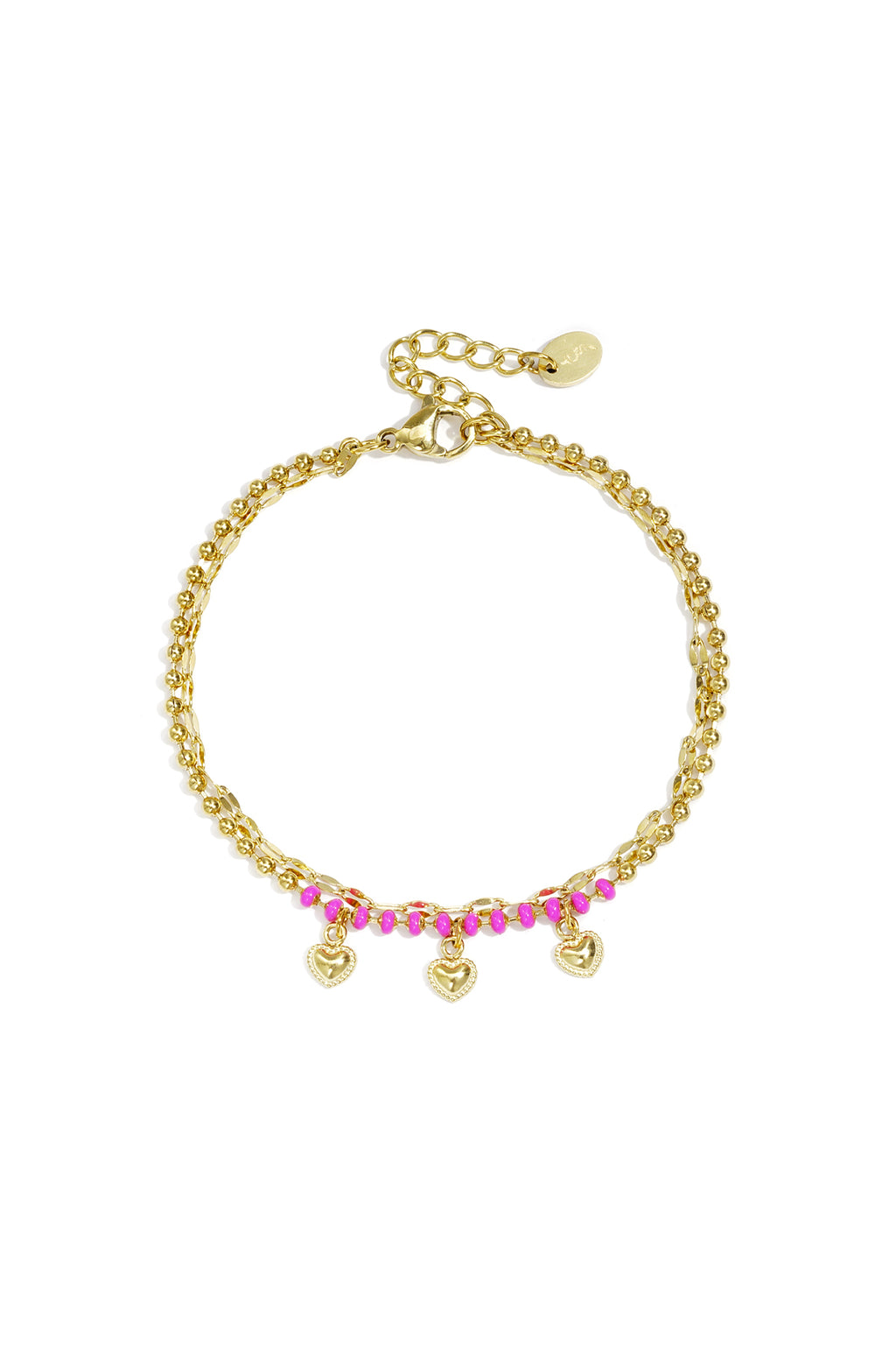 Roestvrijstalen bedelarmbanden met hartje, eenvoudige dagelijkse serie, dames sieraden