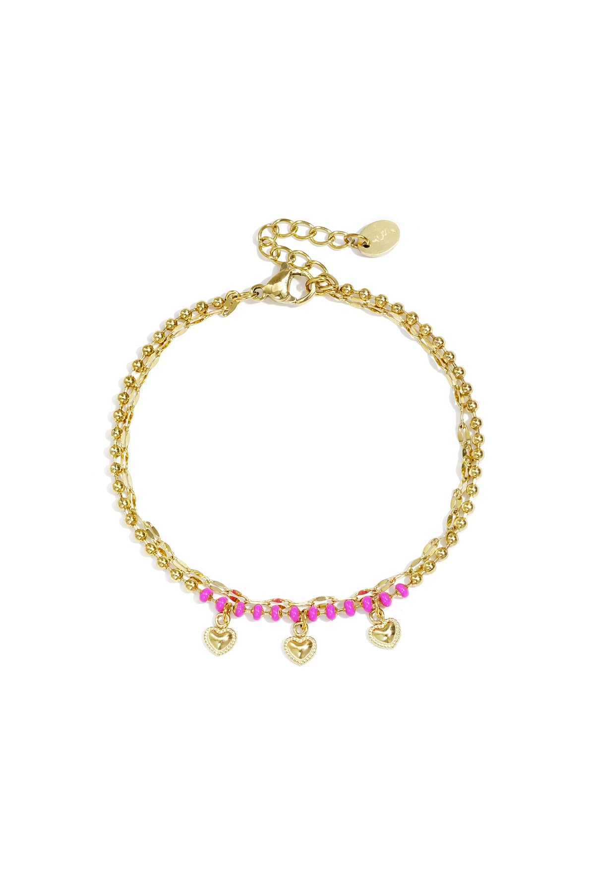 Roestvrijstalen bedelarmbanden met hartje, eenvoudige dagelijkse serie, dames sieraden