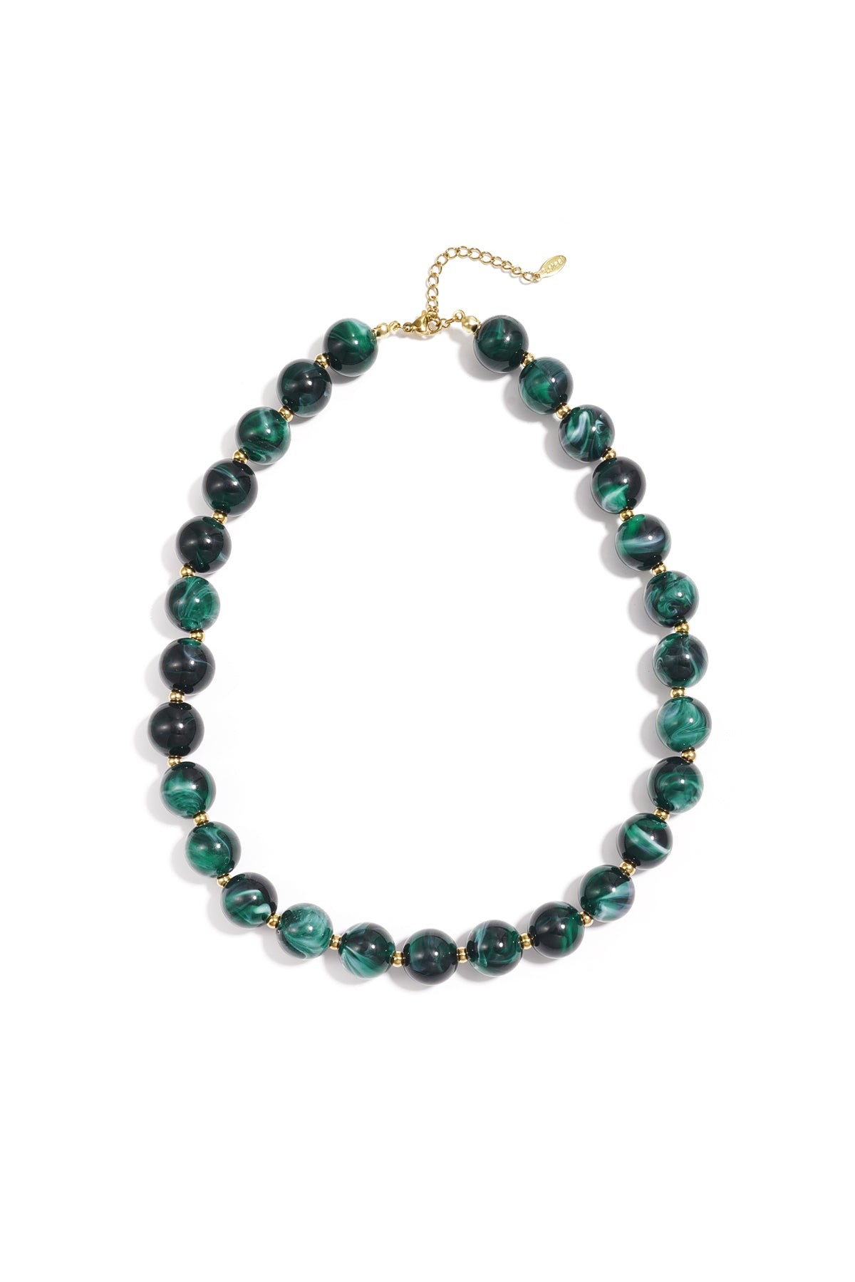 Kralenketting met goude kraaltjes tussendoor 13.5mm