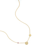 Ketting met klavertjes en gekleurd steentje