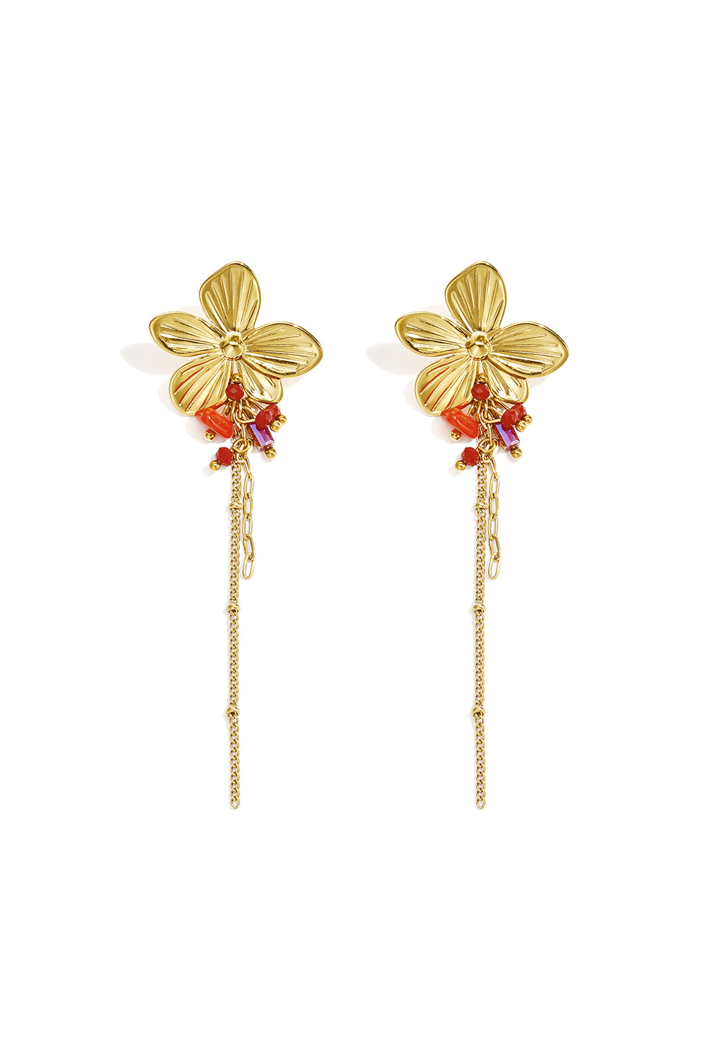 Stainless Steel Dangle Earrings Flower Simple Daily Simple Series Women's jewelry