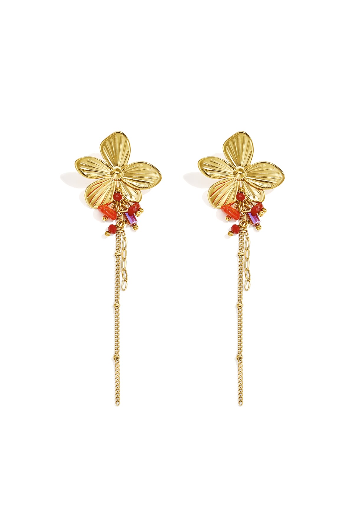 Stainless Steel Dangle Earrings Flower Simple Daily Simple Series Women's jewelry