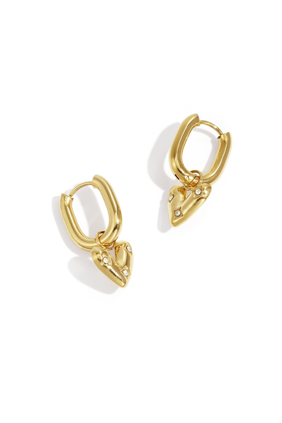 Oorbellen van roestvrij staal met hartjes, casual, dagelijks, eenvoudig, serie, damessieraden
