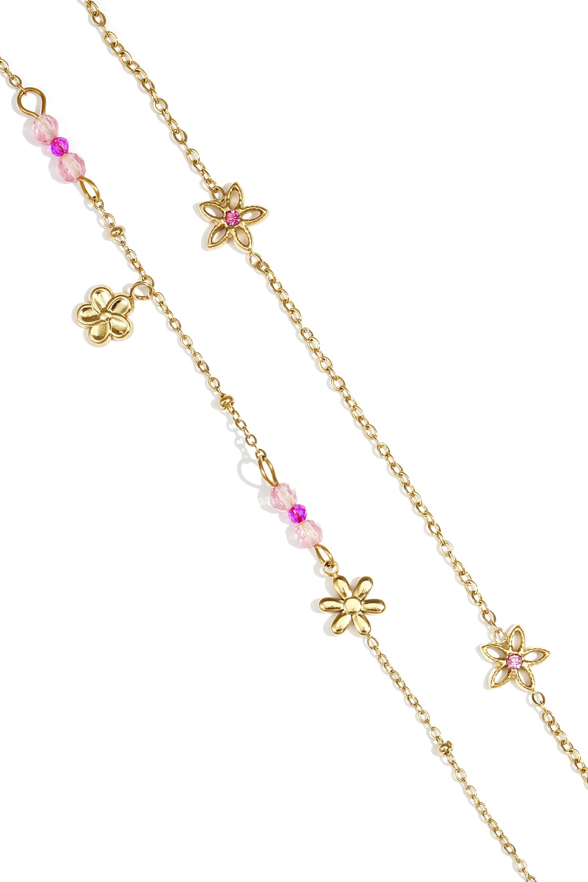 Double bracelet with colorful flowers
