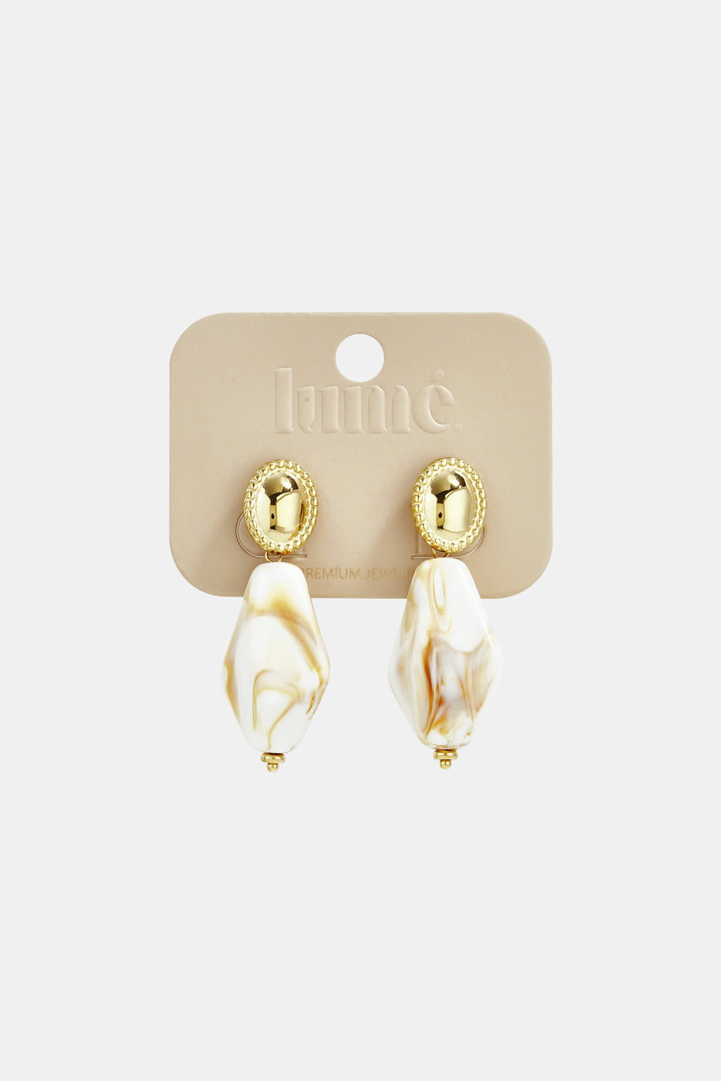 Earrings with natural stone look