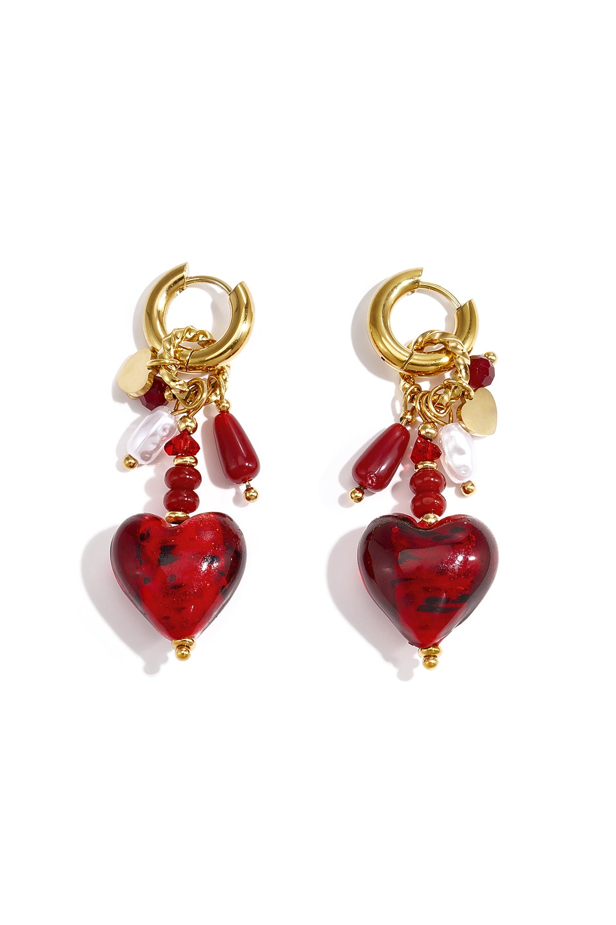 Stainless Steel Beads Earrings Heart Simple Daily Simple Series Women's jewelry
