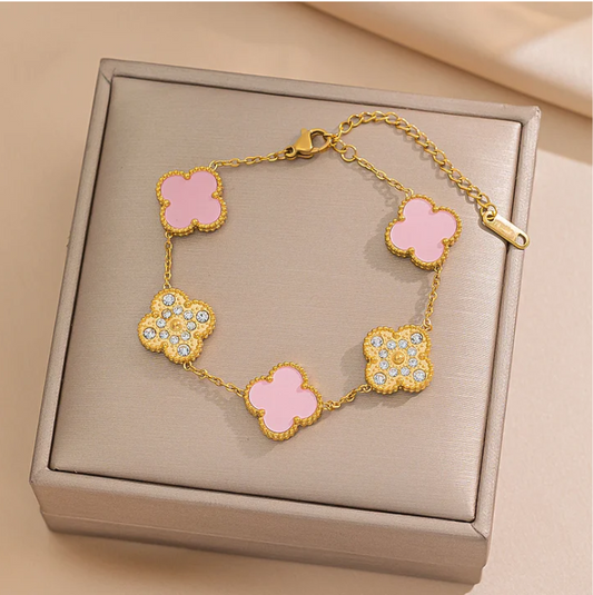 'Flower' 18K Gold Plated Bracelets